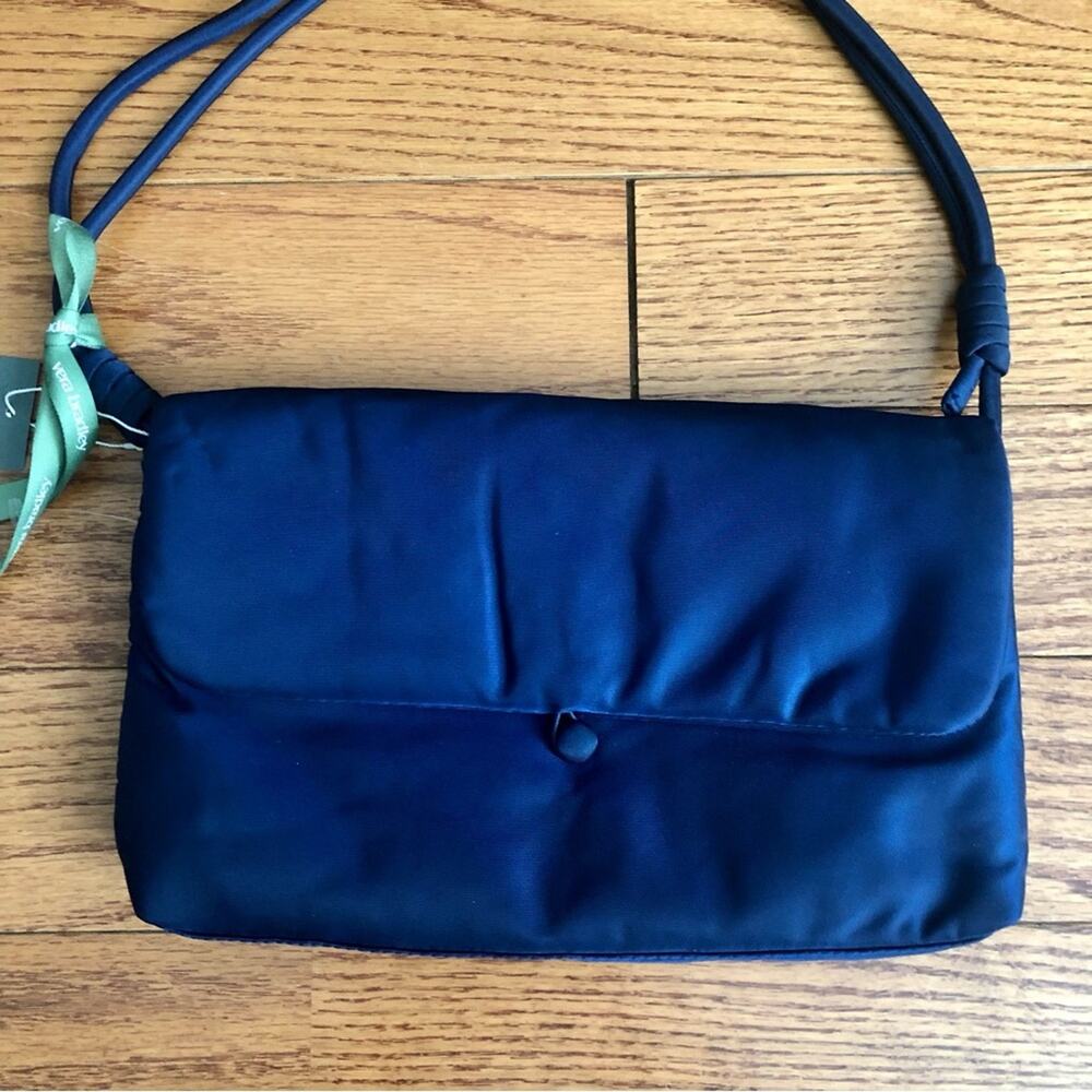 Vera Bradley Andover Shoulder Bag Peacoat Blue Paisley Print Interior Satin NWT - Picture 3 of 11